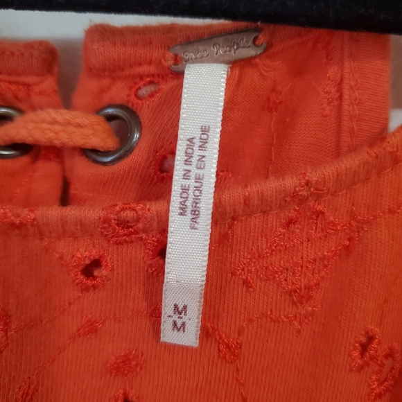 Free People Dream Date Eyelet Tank M Coral Festival, Indies Sleaze Boho - Picture 9 of 10